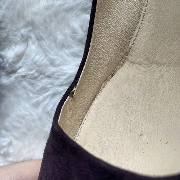 Prada Purple Suede Kitten Heel Pumps Size 38 US 7.5 Pointed Toe Luxury Italian - Picture 5 of 12